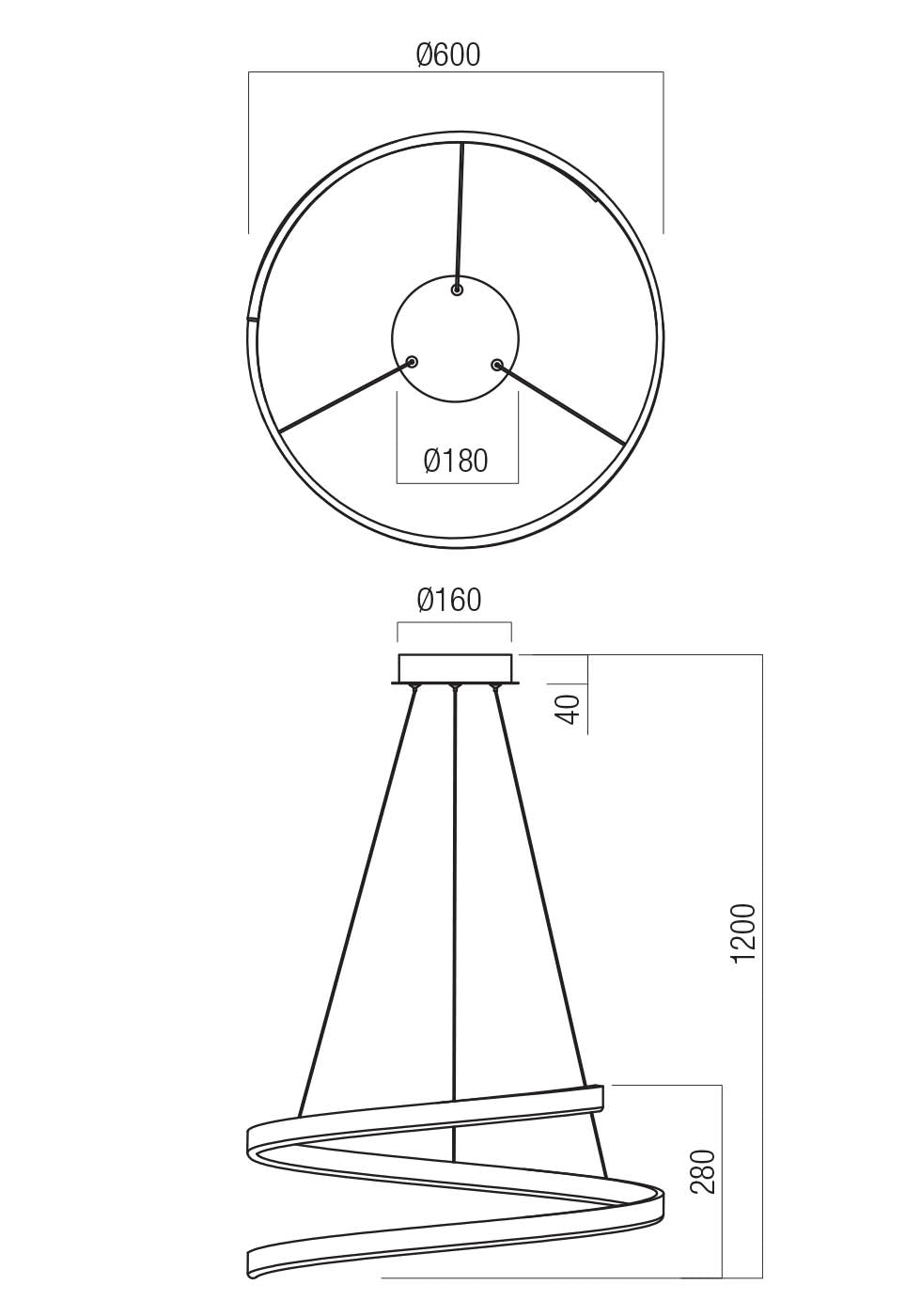 Scroll Chandelier Lamp